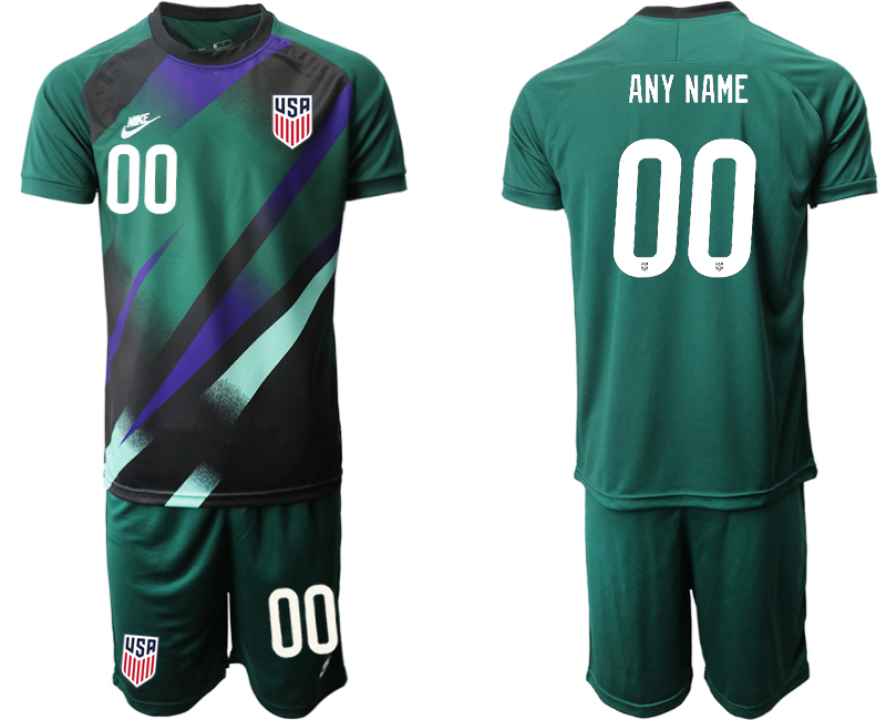 Men 2020-2021 Season National team United States goalkeeper green customized Soccer Jersey1->customized soccer jersey->Custom Jersey